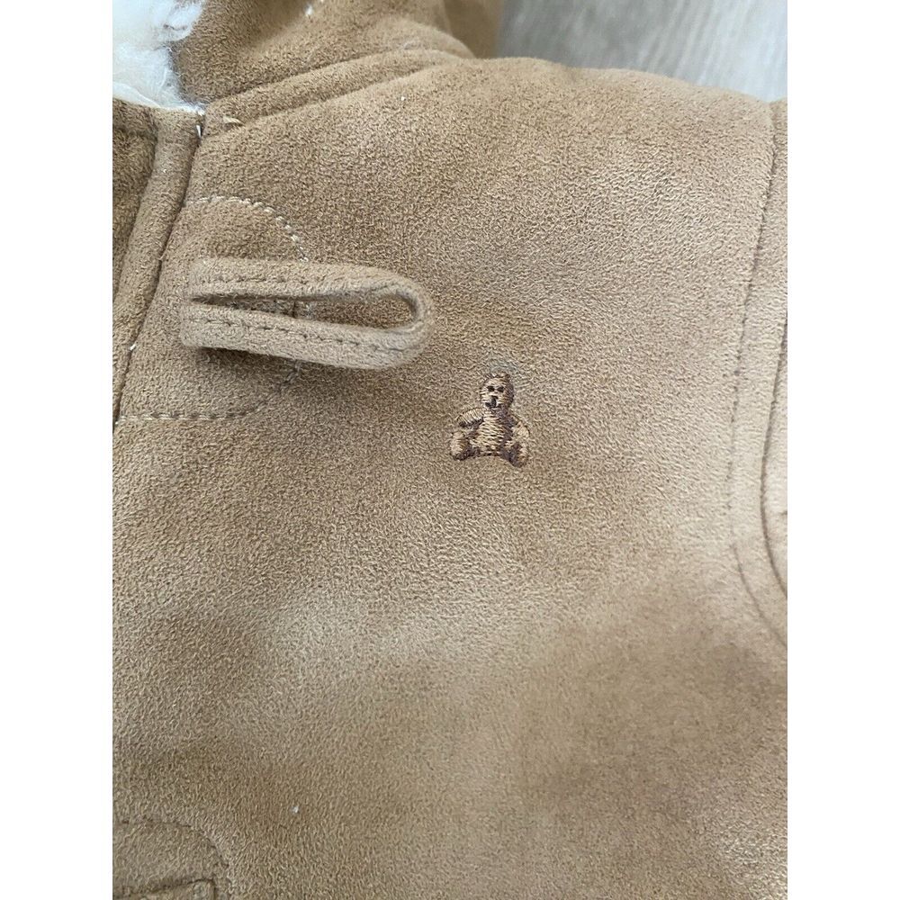 Baby Gap Faux Suede One Piece Bear Ears Button Sz 3-6 Months EUC‎ Bunting Sherpa - Picture 4 of 8